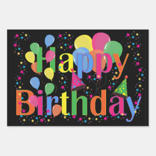 Happy Birthday, festive celebration Wrapping Paper Sheet