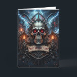 Happy Birthday, Fiend! Gothic Horror Skull Card<br><div class="desc">Celebrate a birthday with this unique gothic-themed card featuring a skull with glowing red eyes, roses, and candles. Perfect for those who love dark humor, gothic aesthetics, and alternative birthday greetings. Wish your "fiend" a happy birthday with this edgy and memorable card! Great for gothic birthday parties, spooky celebrations, or...</div>