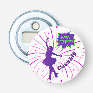 Happy Birthday Figure Skating Personalised Bottle Opener