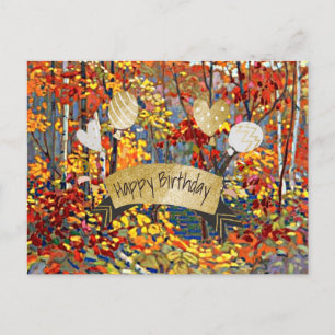 Happy Birthday, fine art painting, Postcard