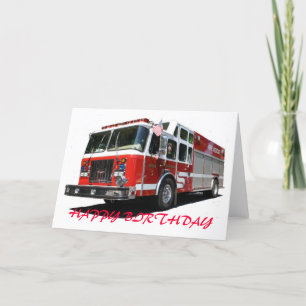 HAPPY BIRTHDAY Fire Truck Card