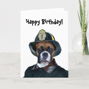 Happy Birthday Fireman boxer greeting card