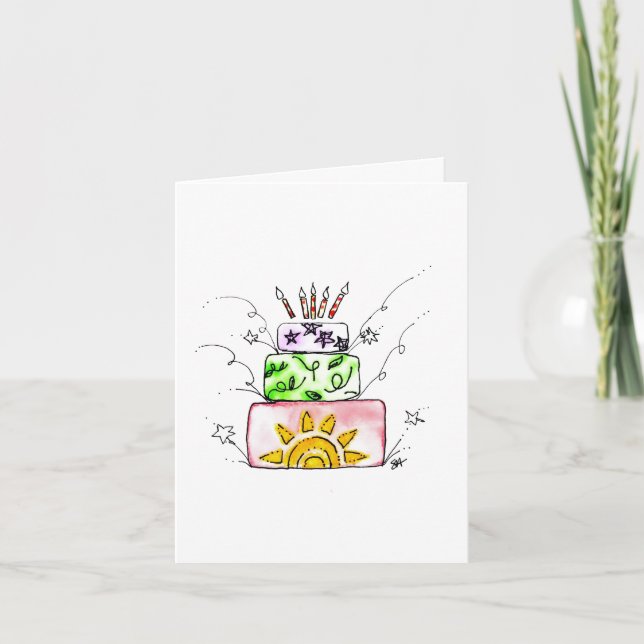 Happy Birthday Fireworks Card (Front)