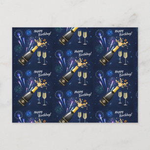 Happy Birthday Fireworks Postcard