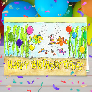 Happy Birthday Fishes greeting Card