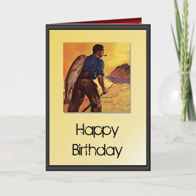 Happy Birthday - fishing Card (Front)