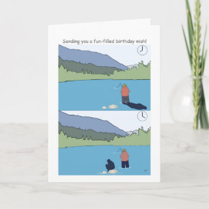 Happy Birthday Fishing Cards Funny Cartoon