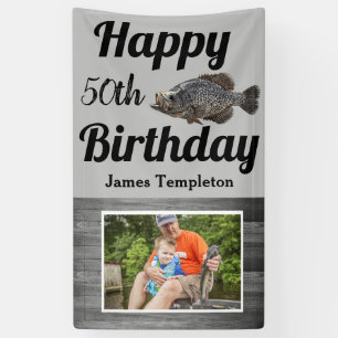 Happy Birthday Fishing Photo Name Father Crappie Banner