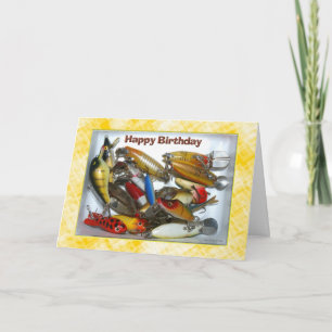 Happy Birthday Fishing Tackle Card