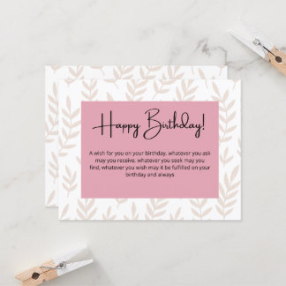 Happy Birthday Flat Greeting Card
