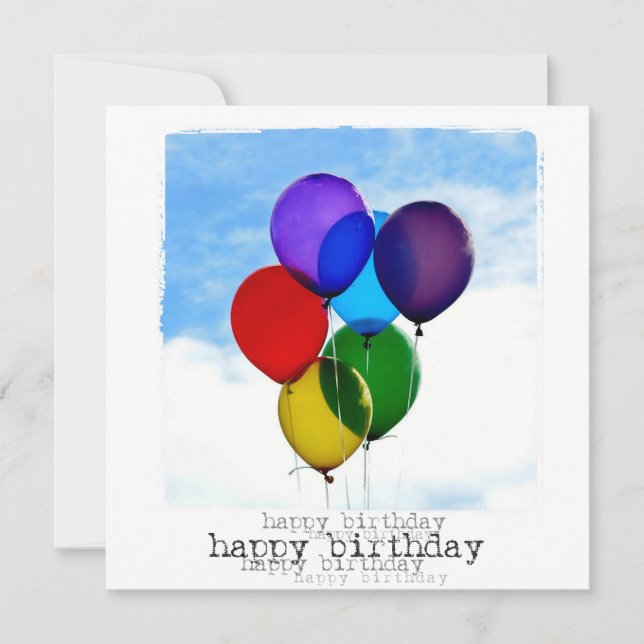 Happy Birthday Flat Photo Card (Front)