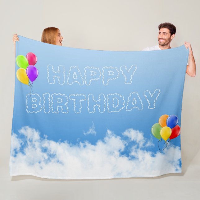 HAPPY BIRTHDAY FLEECE BLANKET (In Situ)