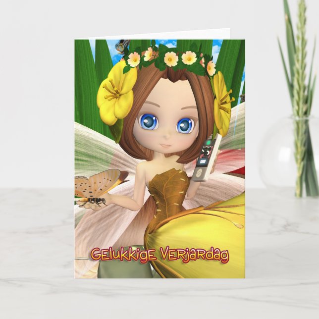 Happy birthday - Flemish - Dutch Birthday Card (Front)