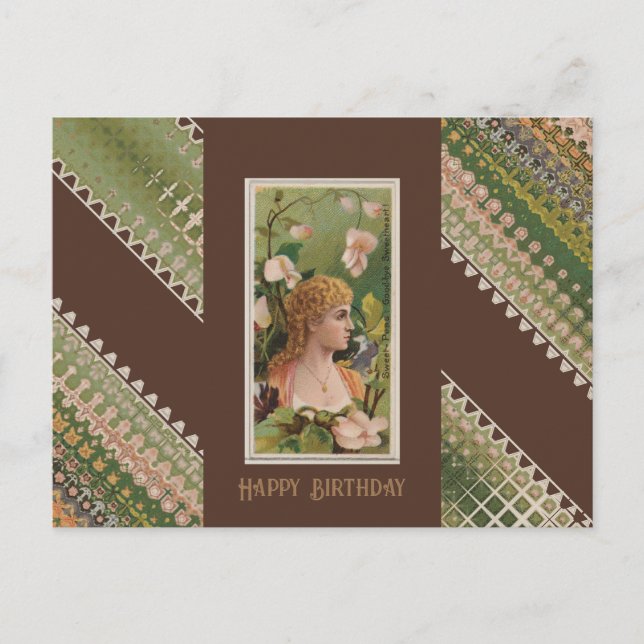 Happy Birthday Floral Beauties Postcard (Front)