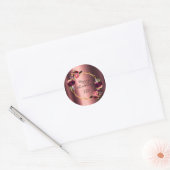 Happy birthday floral burgundy gold metallic classic round sticker (Envelope)