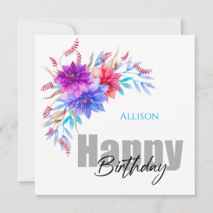 Happy Birthday Floral  Card