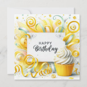 happy birthday floral card