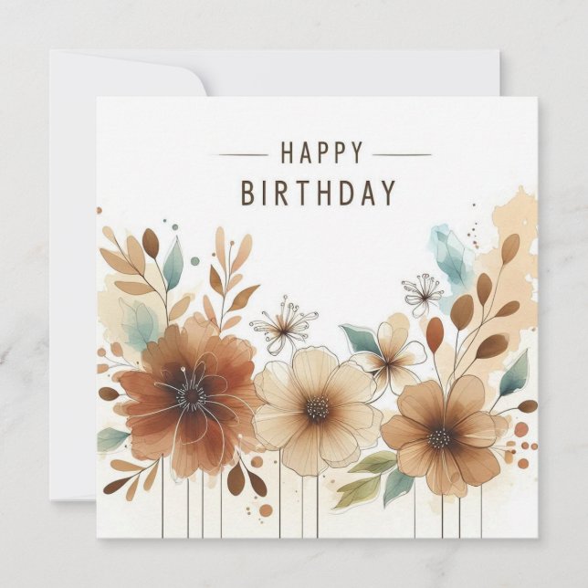 happy birthday floral card (Front)
