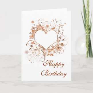 "Happy Birthday" - floral design Card