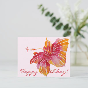 Happy Birthday Floral Hawaii Postcard