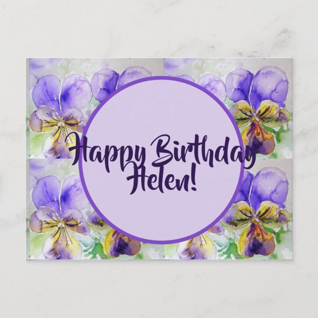 Happy Birthday floral ladies Name Postcard Card (Front)