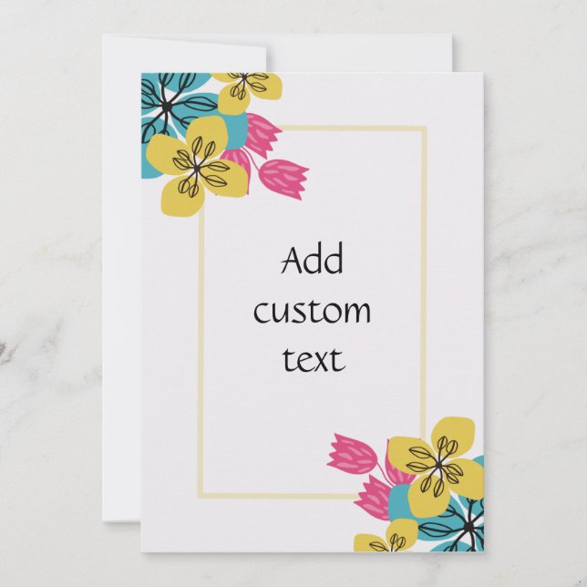 Happy birthday floral simple customisable invitation (Front)