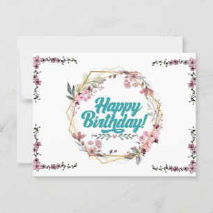 Happy birthday floral themed Postcard