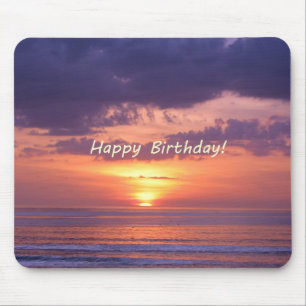 Happy Birthday Florida Beach Sunset Mouse Mat