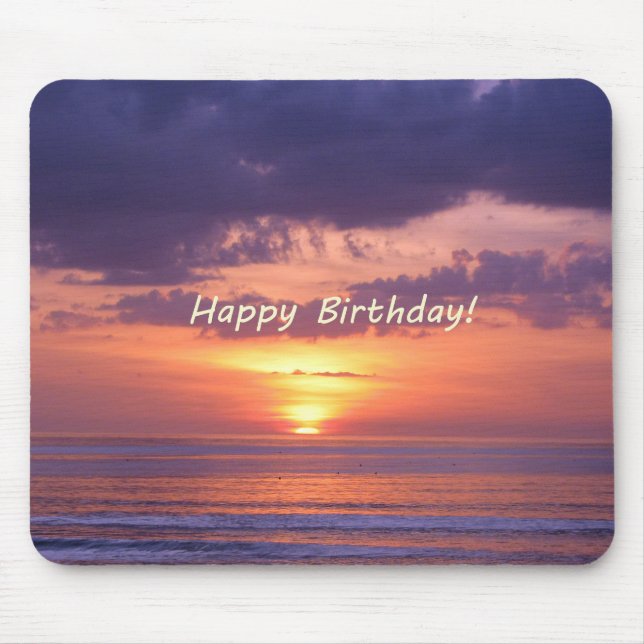 Happy Birthday Florida Beach Sunset Mouse Mat (Front)