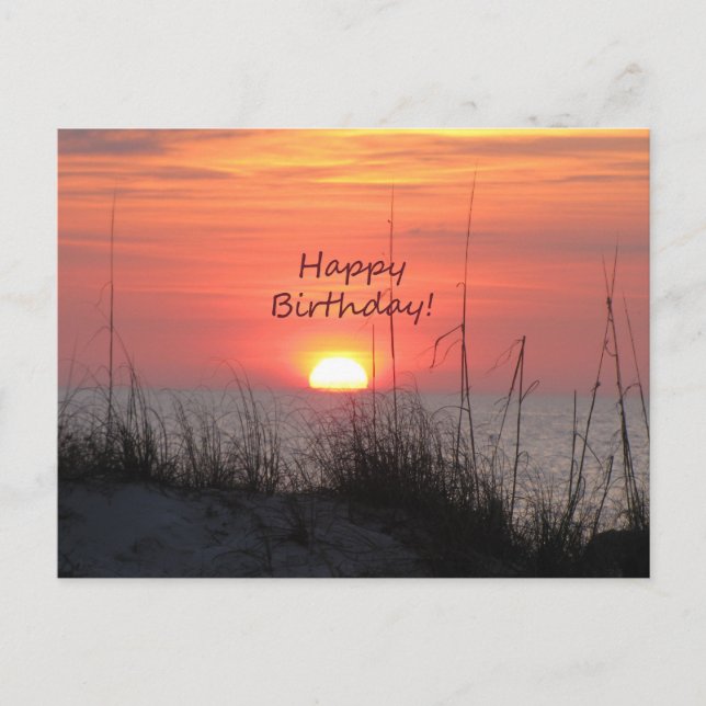 Happy Birthday Florida Orange Sunset Postcard (Front)