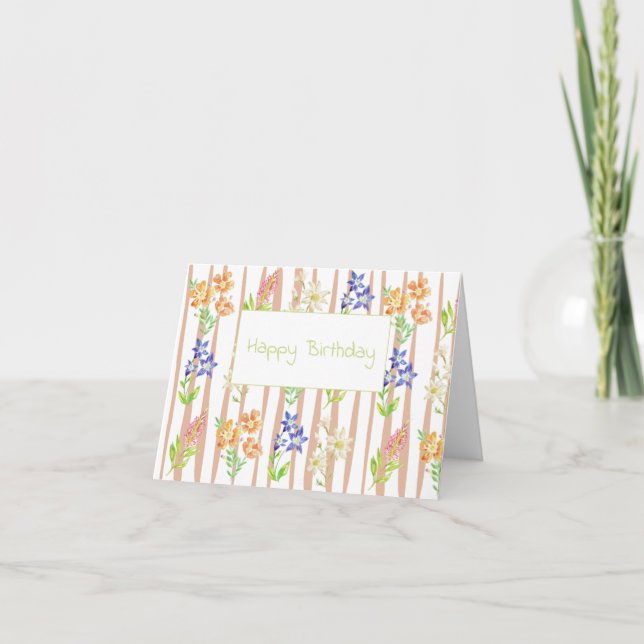 Happy birthday flower Card (Front)