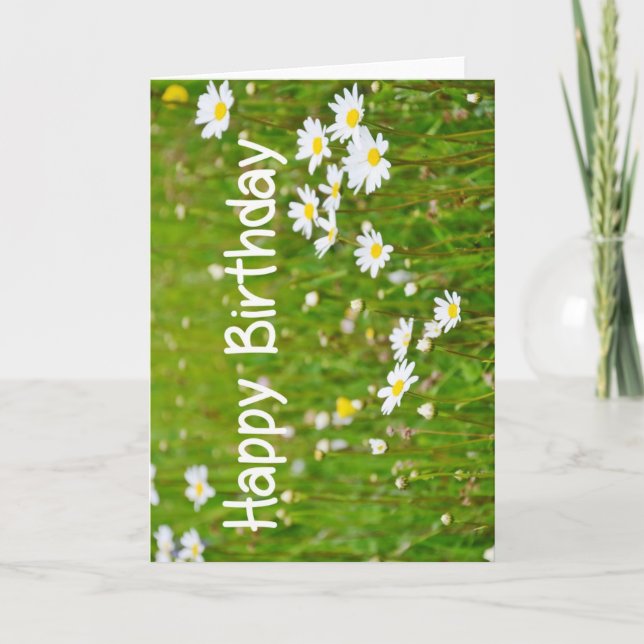 Happy Birthday flower card Daisy (Front)