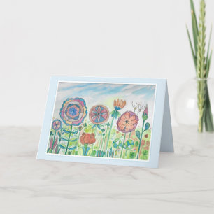 Happy Birthday Flower Watercolor Card