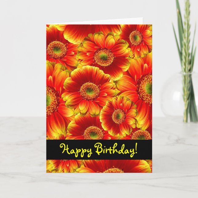 Happy Birthday Flowers Card (Front)