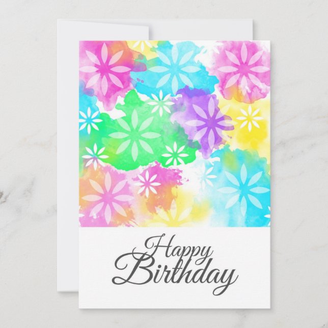 Happy Birthday flowers Card (Front)