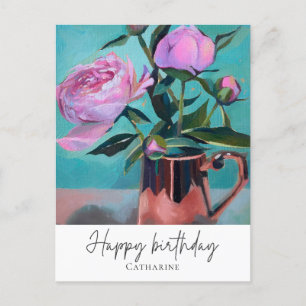 Happy Birthday Flowers Postcard