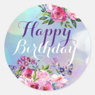 Happy Birthday Flowers Stickers