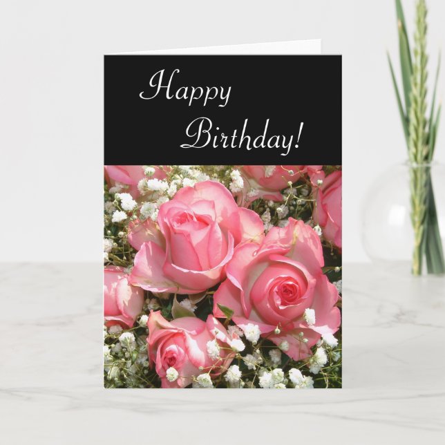 Happy Birthday Flowers | Vertical Card (Front)
