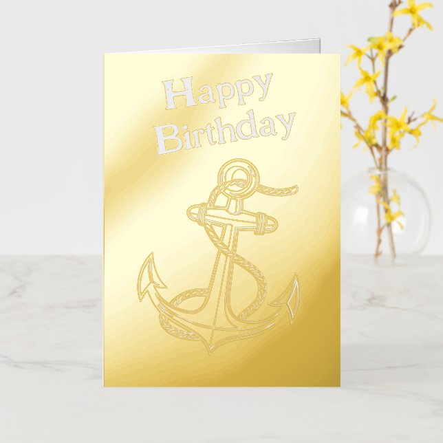 Happy Birthday Foil Greeting Card (Yellow Flower)