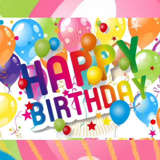 Happy Birthday Folded Greeting Card (Front!)