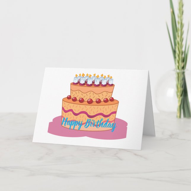 Happy Birthday Folded Greeting Card (Front)
