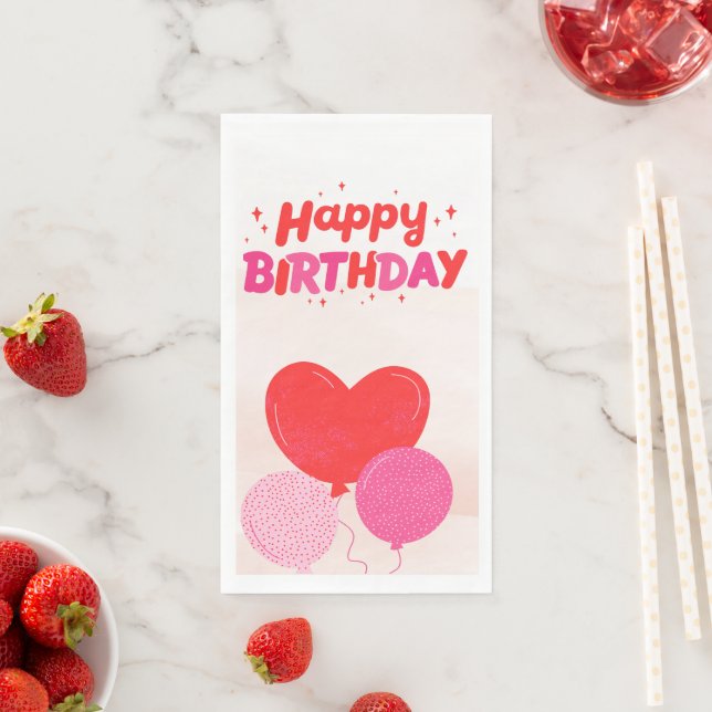 Happy Birthday Folded Greeting Card Napkin (Insitu)