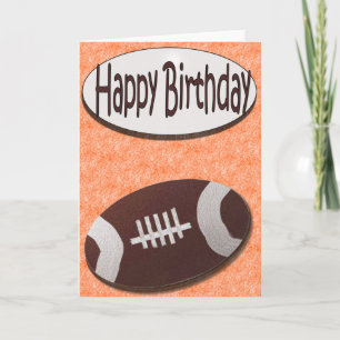 Happy Birthday Football Card in Orange