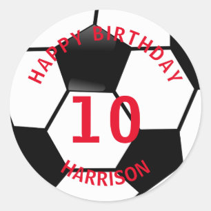 Happy Birthday Football Classic Round Sticker