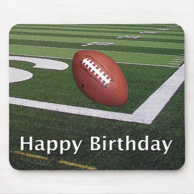 Happy Birthday Football Fanatic Mouse Mat (Front)