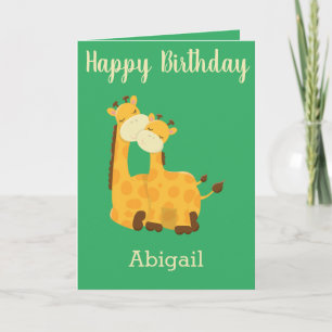 Happy birthday for a Baby with Giraffes Card