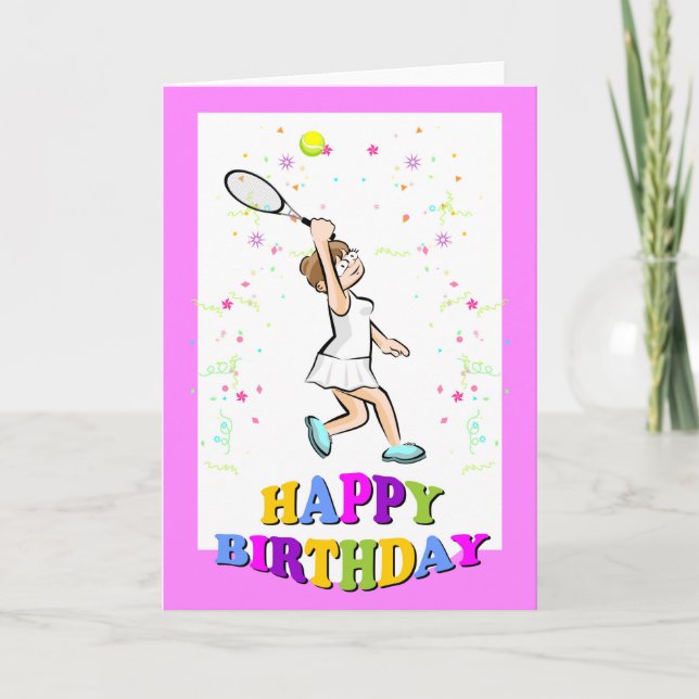 Happy birthday for a beautiful tennis player card (Front)