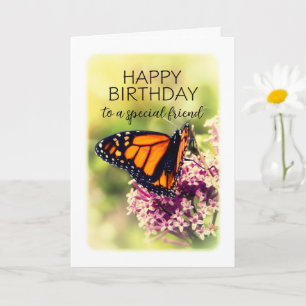 Happy Birthday for a friend Monarch butterfly Card