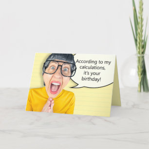 Happy Birthday For Anyone Funny Nerd Woman  Holiday Card