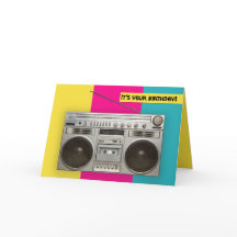 Happy Birthday For Anyone Retro Boombox Humour 